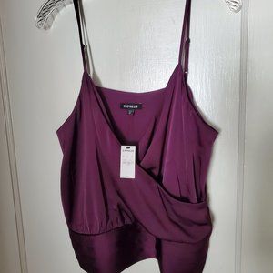 EXPRESS Women's Strappy Camisole Deep Plum Size M